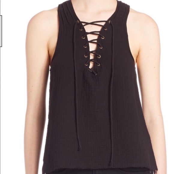 ROI Tops - ROI black lace-up top Size Small